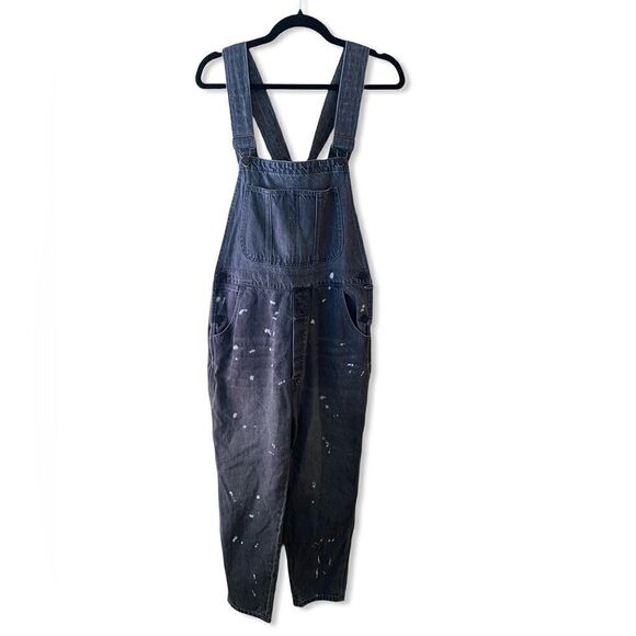Sandrine Rose Free People denim overalls distressed painters ziggy black - Picture 10 of 16
